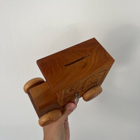 Vintage Wooden USPS Truck:  Piggy Bank/Music Box, 1991 - Picture 5 of 7